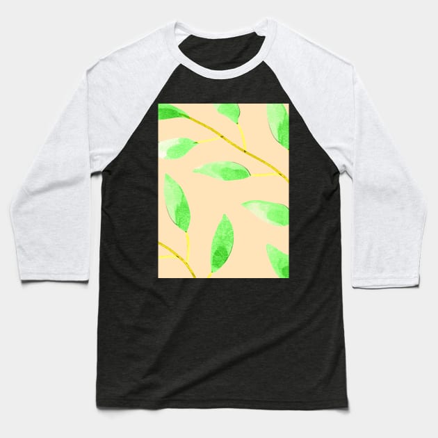 Boho leaf pattern Baseball T-Shirt by Word and Saying